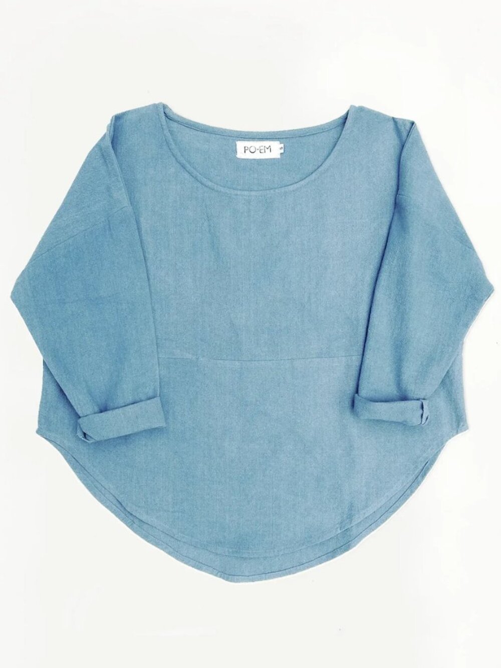 PO-EM Flowy Sera Top in Handloom Indigo